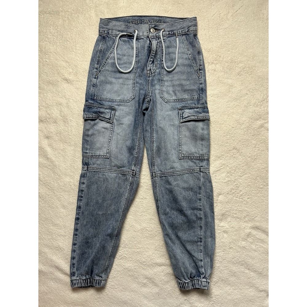 American Eagle Women's Cargo Jogger Jeans Size 00 Short High Rise